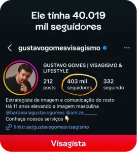 Visagista - 40 mil para 403 mil seguidores